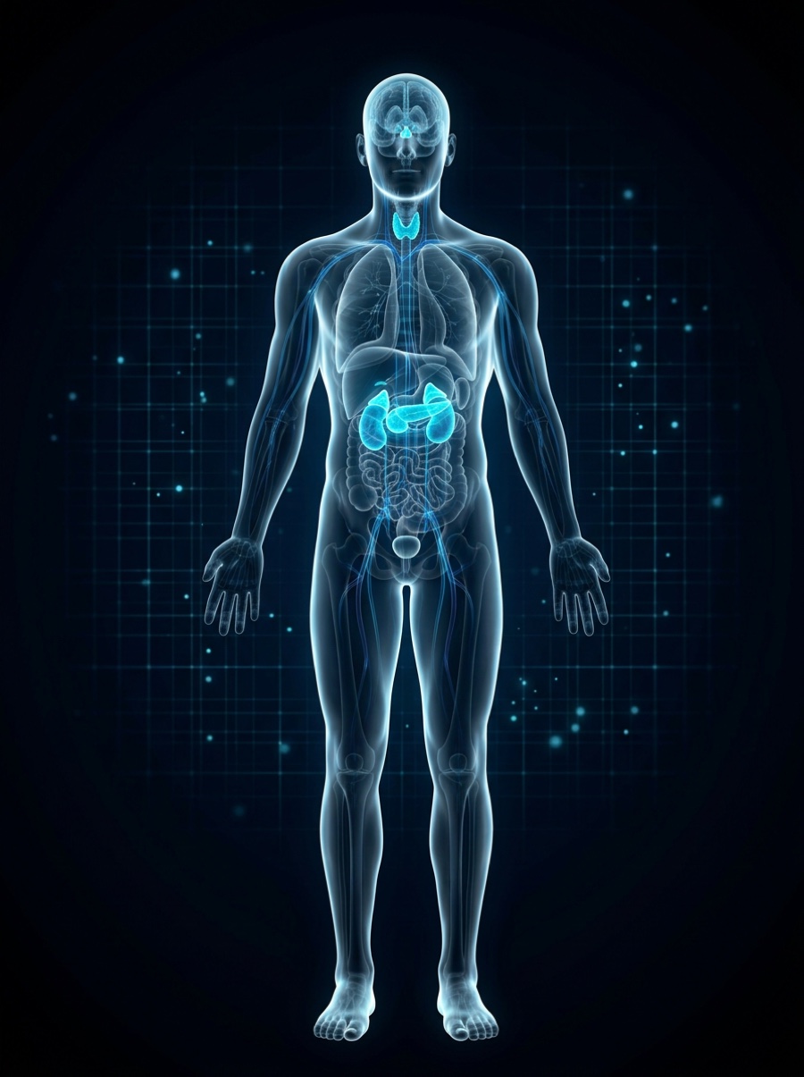 Anatomical bio-scan of the The Endocrine System